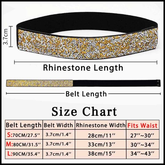 Rhinestone Elastic Waist Belt Crystal Wedding Sash Dress Accessory